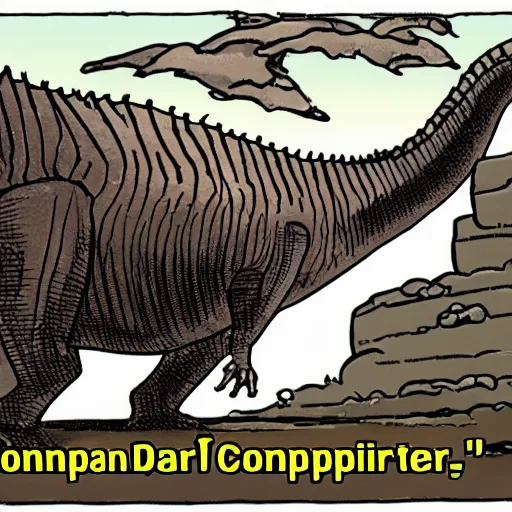 Image similar to dinosaur invented computer