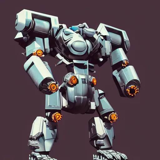 Image similar to cyborg gorilla mecha with shoulder mounted artillery in the style of syd meed and beeple