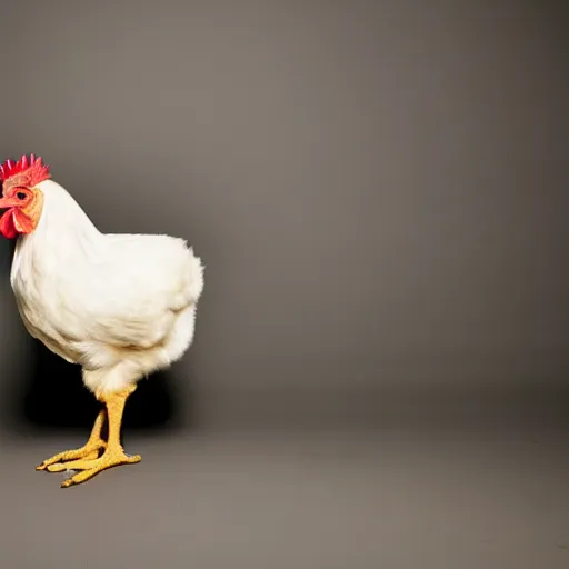 Image similar to a high quality photo of a chicken wearing a suit, 8k, Greg Rutkowsky