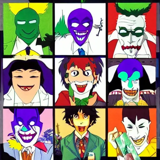 Prompt: “the joker smiling by studio ghibli”