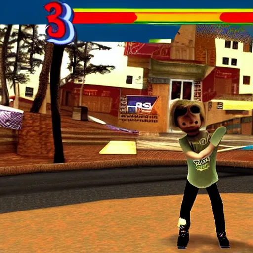 Prompt: albert einstein's pro skater for playstation 2, video game screenshot