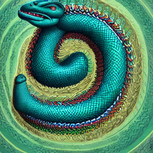 Prompt: hyper realistic depiction of quetzalcoatl,