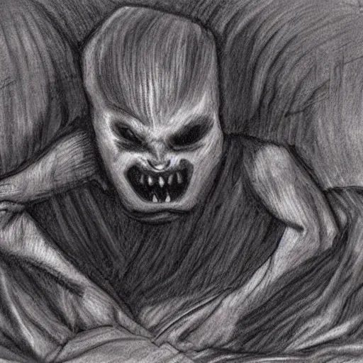 Prompt: Sleep paralysis demon.