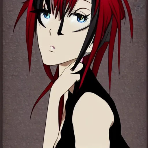 Image similar to anime style goth woman