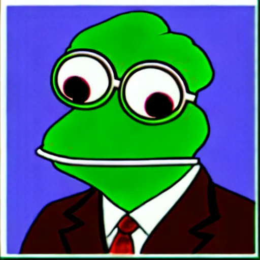 Image similar to realistic pepe the investor