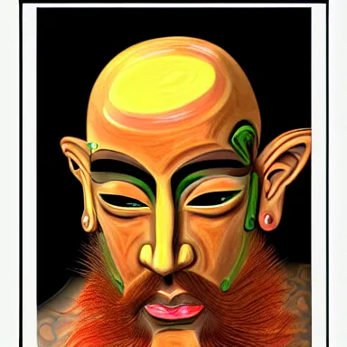 Image similar to zportre of an adhd psychonautistic trader in shape of zen devil, digital painting, highly detailed