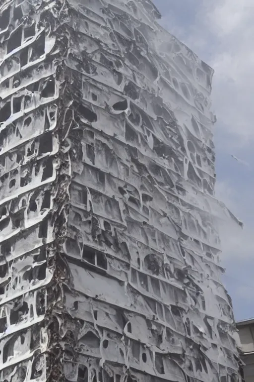 Image similar to A building melting