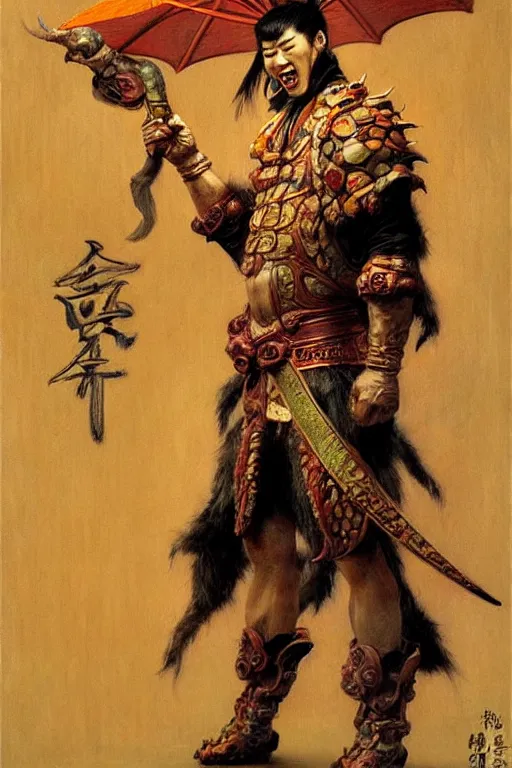 Image similar to monster, character design, tang dynasty, colorful, painting by gaston bussiere, craig mullins, j. c. leyendecker, tom of finland