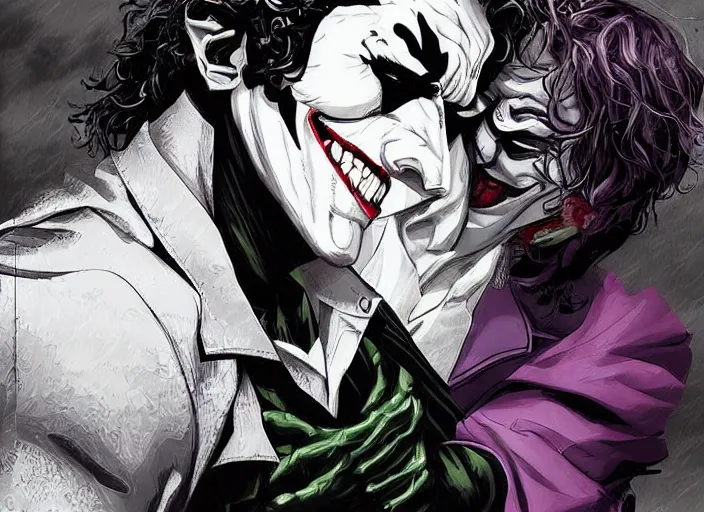 Prompt: batman and the joker falling in love, digital art, highly detailed, detailed faces, amazing digital art, trending on artstation