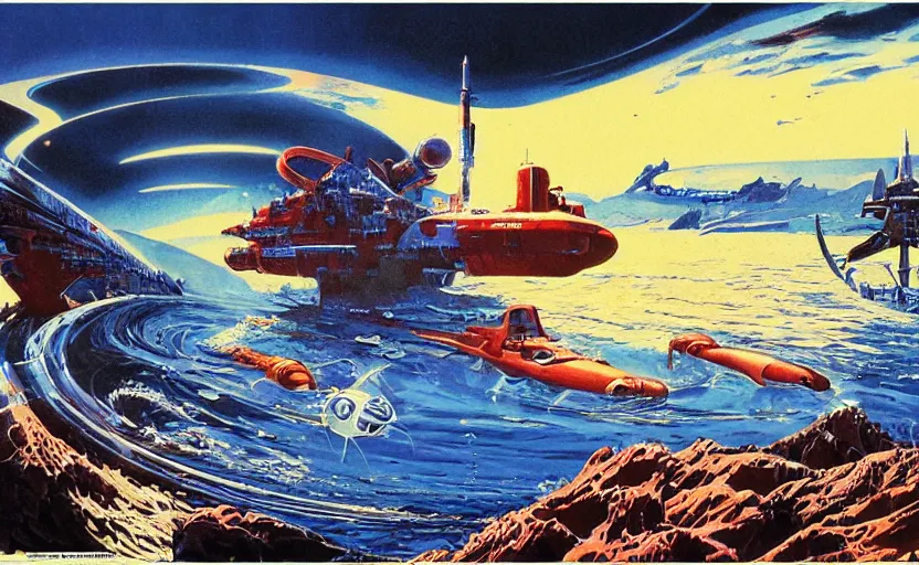 Prompt: subnautica by Robert McCall, realistic