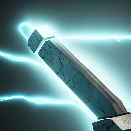 Image similar to Mjolnir, Hammer of Lightning, blue glowing pattern, unreal engine, octane render, 8k, hdr, extreme!! detail, hyperrealistic