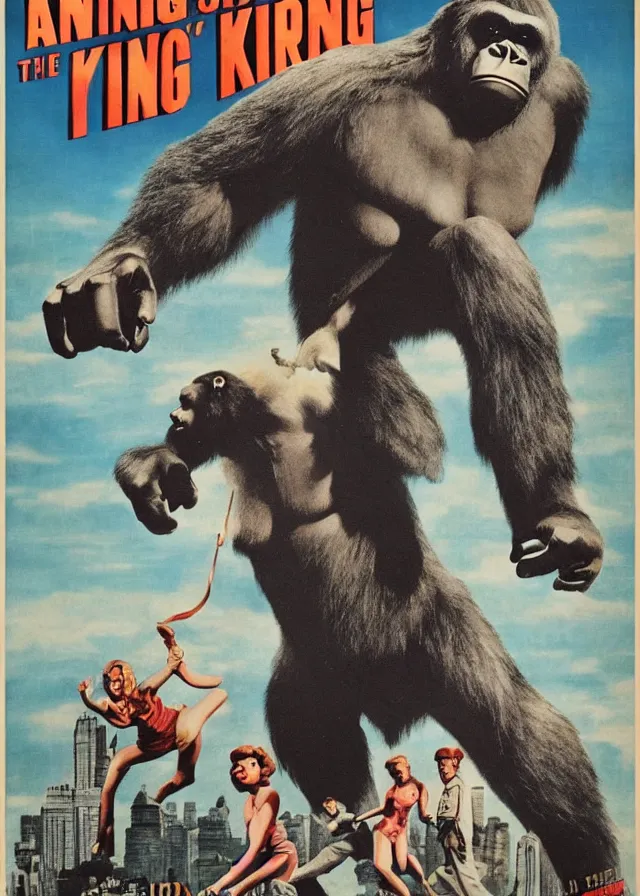 Image similar to king kong in attack of the 5 0 ft woman movie poster print