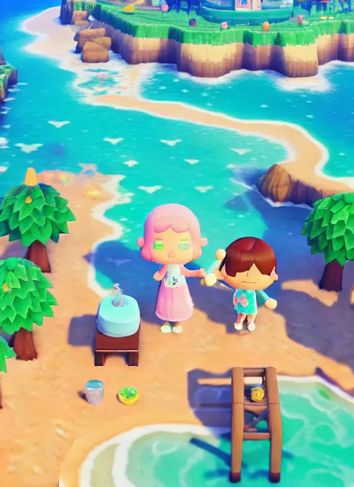 Prompt: sparkling pastel cute voxel art of a beach in animal crossing, behance, artstation, cute, Japanese, 3d render, unity, beautiful lighting, extremely beautiful, very beautiful award winning art Huang Guangjian and Gil Elvgren and Sachin Teng , Greg Manchess