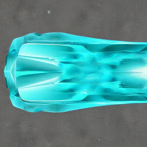 Prompt: deep turquoise water is frozen into the shape of a corvette, digital art