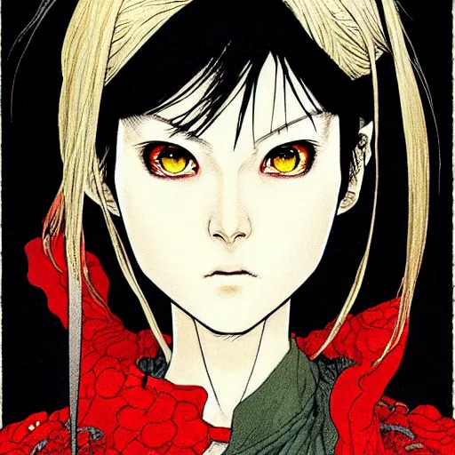 Image similar to prompt : portrait of rogue painted in miyazaki color style drawn by katsuhiro otomo and takato yamamoto, inspired by fables, china doll face, smooth face feature, intricate oil painting, high detail, sharp high detail, manga and anime 2 0 0 0