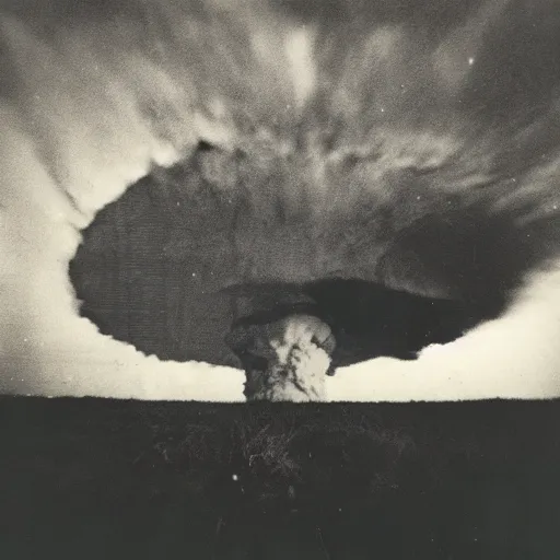 Image similar to dark selfie of a nuclear explosion in the louisiana swamps, pictorialism