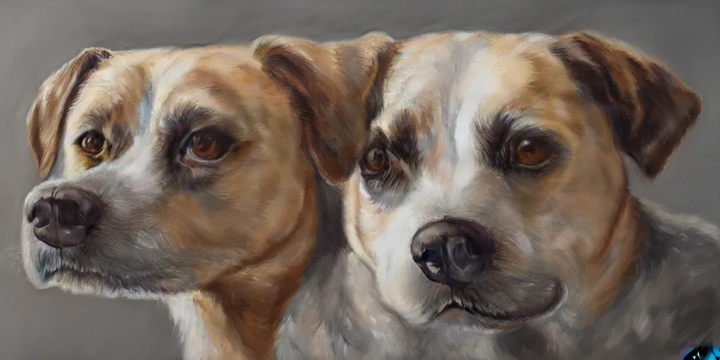 Prompt: a mutt, cinematic lighting, detailed oil painting, hyperrealistic, 8k