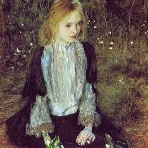 Prompt: a portrait of Saoirse Ronan painted by John Everett Millais