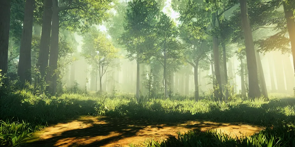 Image similar to summer forest, unreal engine
