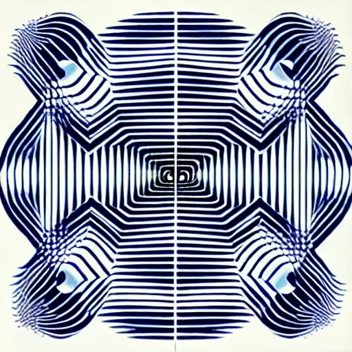 Prompt: beach house album artwork, op art, album cover