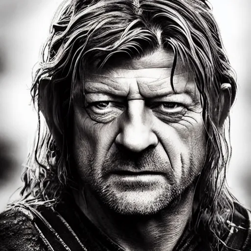 Image similar to sean bean 200 years after wearing the ring of power from the lord of the rings: return of the king, photorealism, award winning, taken by canon 5d mk4, hollywood, photograph