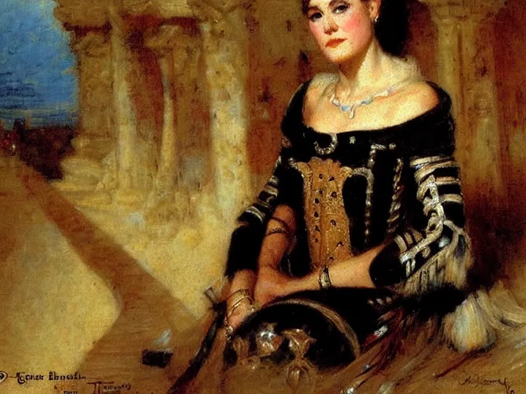 Image similar to a portrait of a female general in early modern france, by gaston bussiere, masterpiece