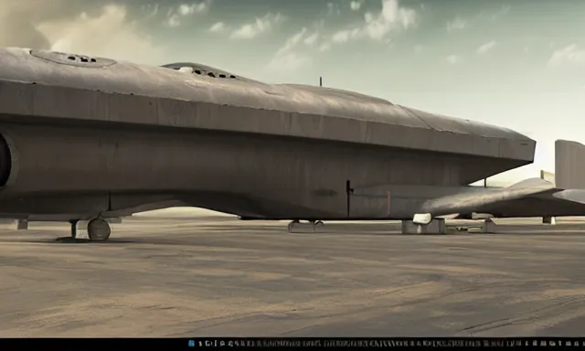 Image similar to matte painting, digital painting, high quality, unreal engine 5, spaceship in hangar