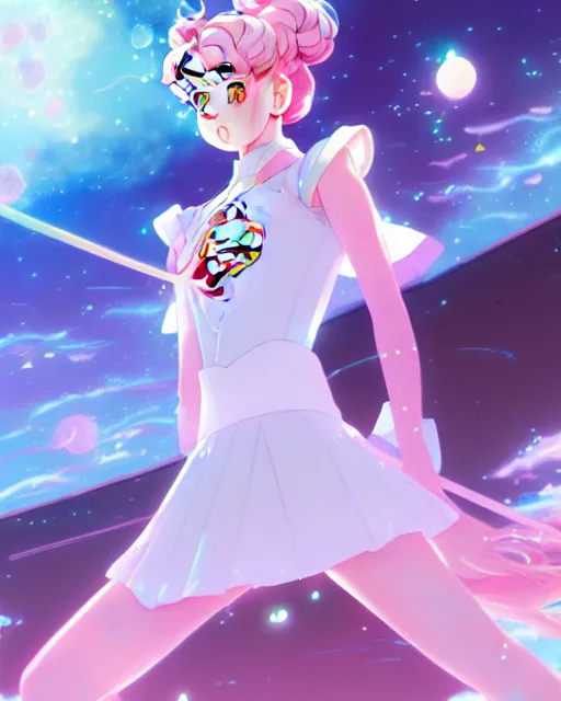 Prompt: pastel sailor moon magical girl anime screenshot, anime, intricate, sharp focus, illustration, highly detailed, digital painting, clean artstyle, concept art, matte, art by ilya kuvshinov and ruan jia and greg rutkowski, masterpiece