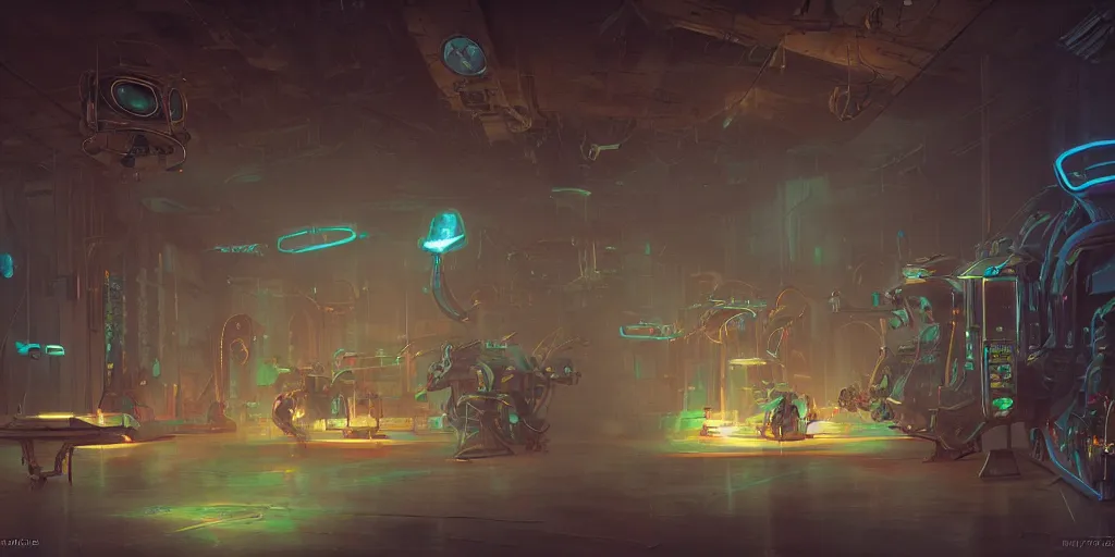 interior shot, steampunk insect robots made out of | Stable Diffusion ...