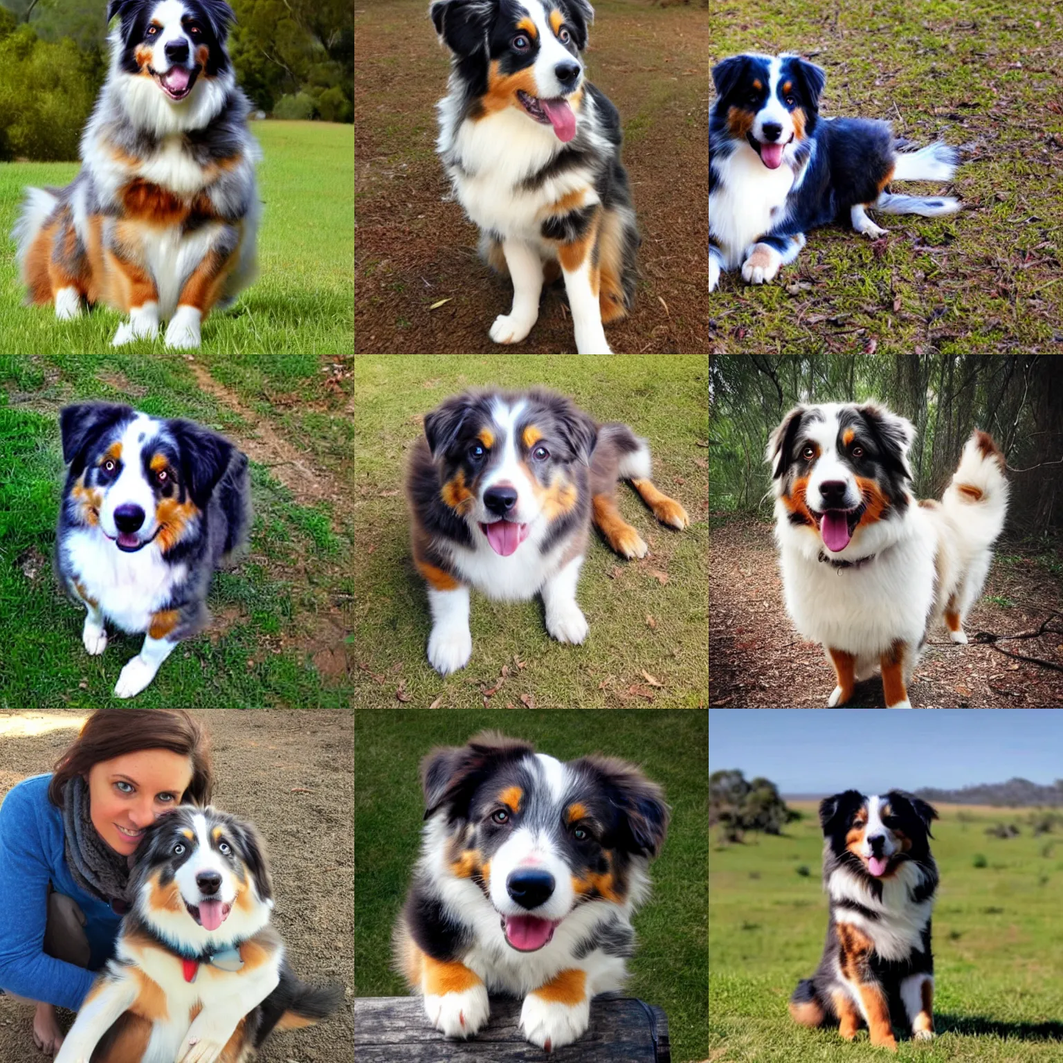 Prompt: the love of an australian shepherd will always be true and holding a heart