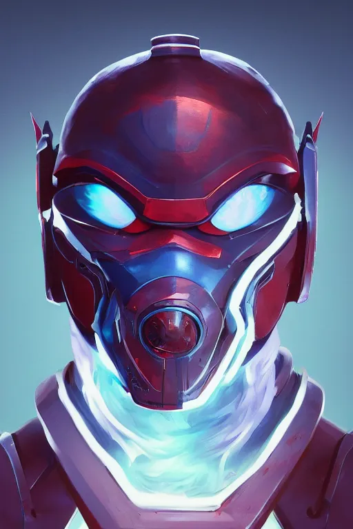 Image similar to epic mask helmet robot ninja portrait stylized as fornite style game design fanart by concept artist gervasio canda, behance hd by jesper ejsing, by rhads, makoto shinkai and lois van baarle, ilya kuvshinov, rossdraws global illumination radiating a glowing aura global illumination ray tracing hdr render in unreal engine 5