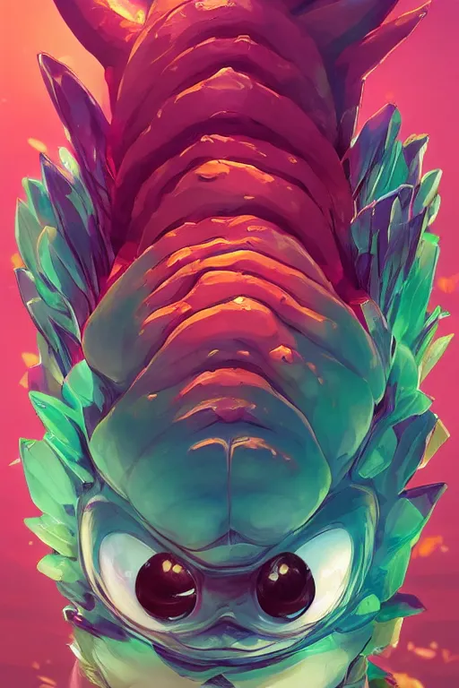 Image similar to 3 d render creature animal sushi cristal very big eye roots cactus elemental flush of force nature micro world fluo fishscale, comics gta 5 cover, official fanart behance hd artstation by jesper ejsing, by rhads, makoto shinkai and lois van baarle, ilya kuvshinov, ossdraws