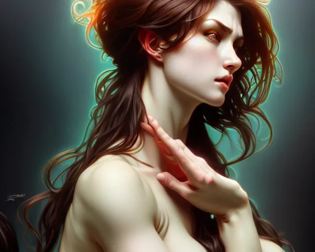 Image similar to psychoslayer, portrait, highly detailed, deep focus, elegant, digital painting, smooth, sharp focus, illustration, ultra realistic, 8 k, art by artgerm and alphonse mucha