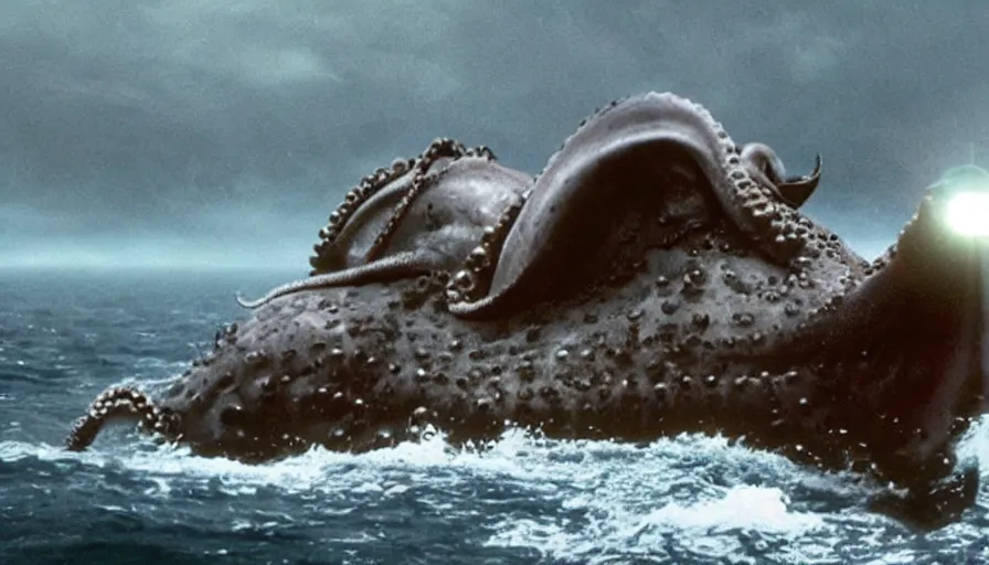 Prompt: Ridley Scott movie about an octopus attacking a nuclear submarine