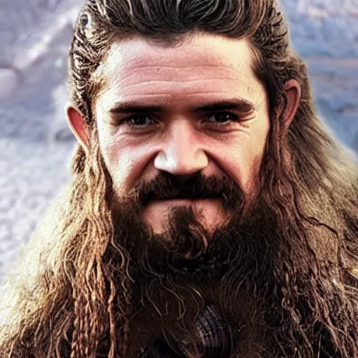 Prompt: Orlando Bloom as Gimli