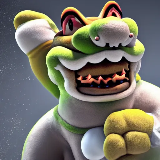 Image similar to bowser doing cocaine, realistic, 4 k, render