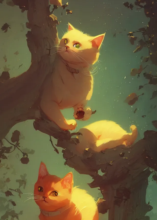 Image similar to cute cat, by victo ngai and andreas rocha and greg rutkowski, trending on artstation, unreal engine, 8 k hd wallpaperjpeg artifact, blur, artfact