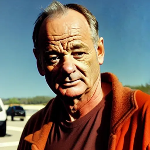 Image similar to bill murray playing a role in breaking bad, film still, promotional shot