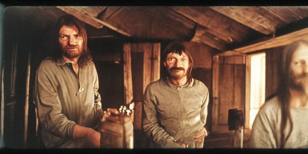 Image similar to detailed medium format photo, polaroid still from tarkovsky movie, aphex twin with his synthesizers, haze, high production value, intricate details, 8 k resolution, hyperrealistic, hdr, photorealistic, high definition, tehnicolor, award - winning photography, masterpiece, amazing colors