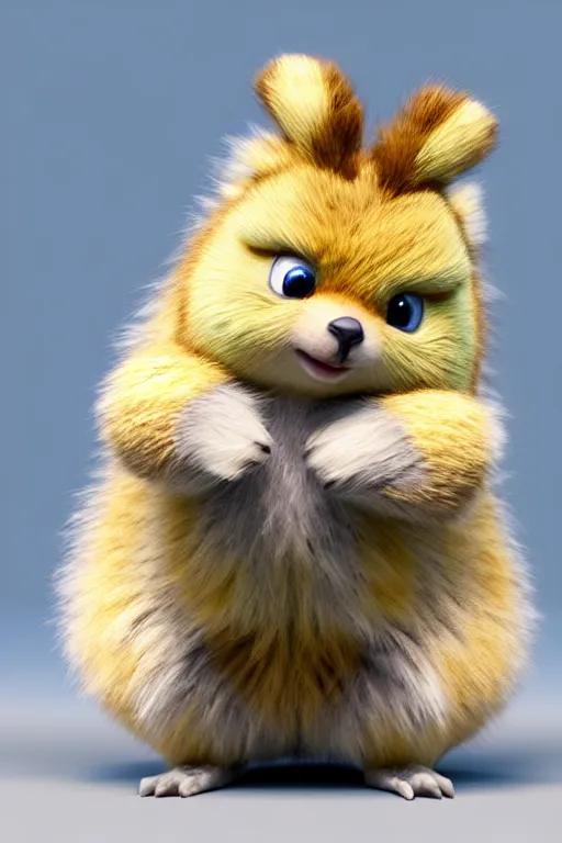 Image similar to high quality 3 d render hyperrealist very cute multicolor stripped fluffy! quokka phoenix hybrid with wings!!!, highly detailed, vray smooth, in the style of detective pikachu, hannah yata charlie immer, dramatic blue light, low angle, uhd 8 k, sharp focus