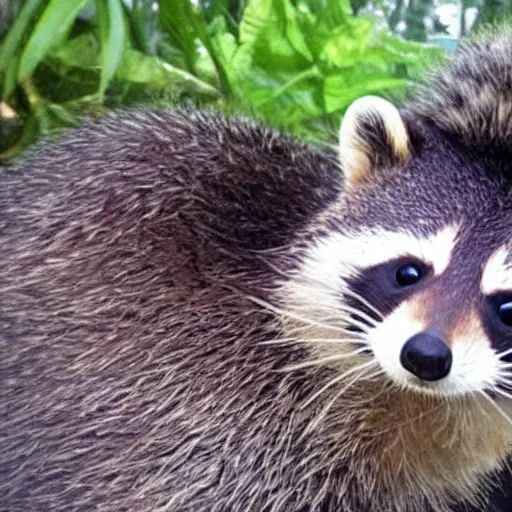 Prompt: a raccoon otter hybrid