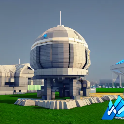 Image similar to voxel spacestation, exterior view, high quality render, 4k, unreal engine