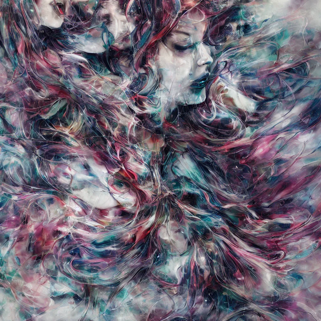 Prompt: an abstract, swirling, elaborate recursive large and decaying array of beauty, painted by agnes cecile as featured on conceptartworld 3 d, surreal ramifications, 8 k