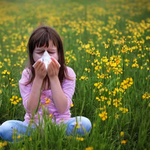 Prompt: a stock photo for a news story about summer allergies