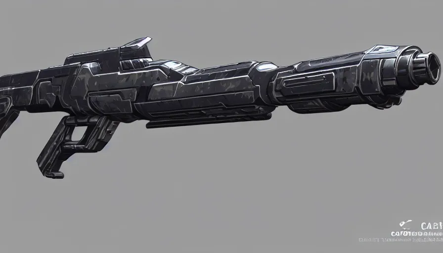 Prompt: extremely detailed realistic side view of a sci fi bullpup laser rifle, detailed trigger, chemically propelled, battery powered, smooth streamline, battery and wires, railgun, chemrail, gauss, elegant sleek smooth body, white paint, smooth utopian design, ultra high quality, minimalist, octane, cod, destiny, warframe, terminator