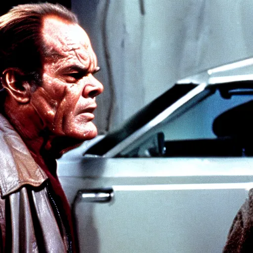 Prompt: Jack Nicholson plays Terminator, final scene