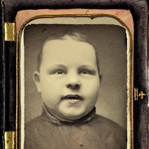 Prompt: demonic whale smiling, portrait, picture, tintype.