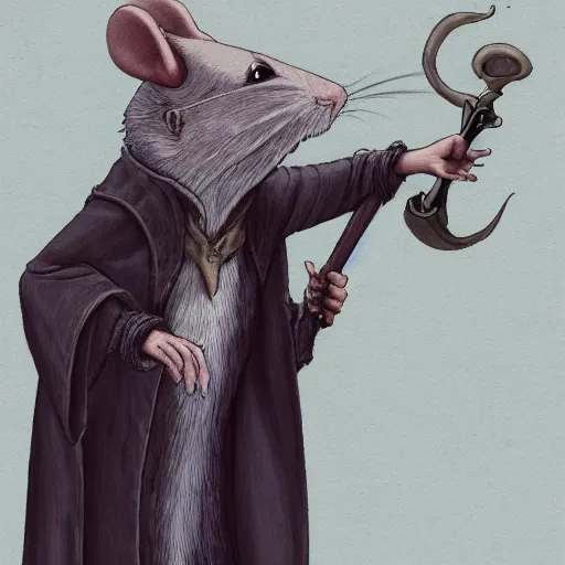 Image similar to a rat as albus dumbledore artstation