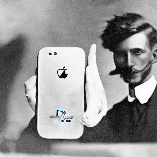 Image similar to an early 1900s photo of an iphone