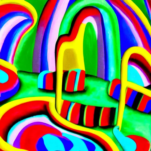 Prompt: candy land, expressionist